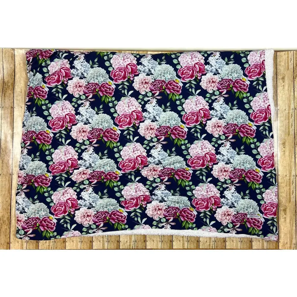 Posh Peanut Hayley Floral Luxe Plush Patoo Bamboo Blanket 60x40